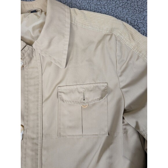Vintage Hepworths Jacket Coat 100cm Tan Zip Up Buttons Pockets Corduroy Accent - Picture 8 of 16